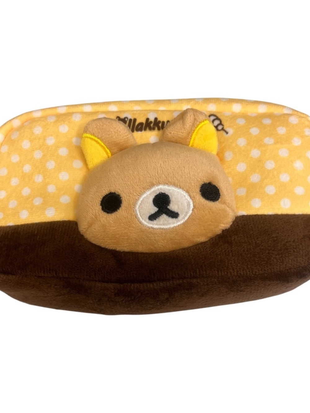 Rilakkuma Yellow & Brown Plush Pencil Pouch
